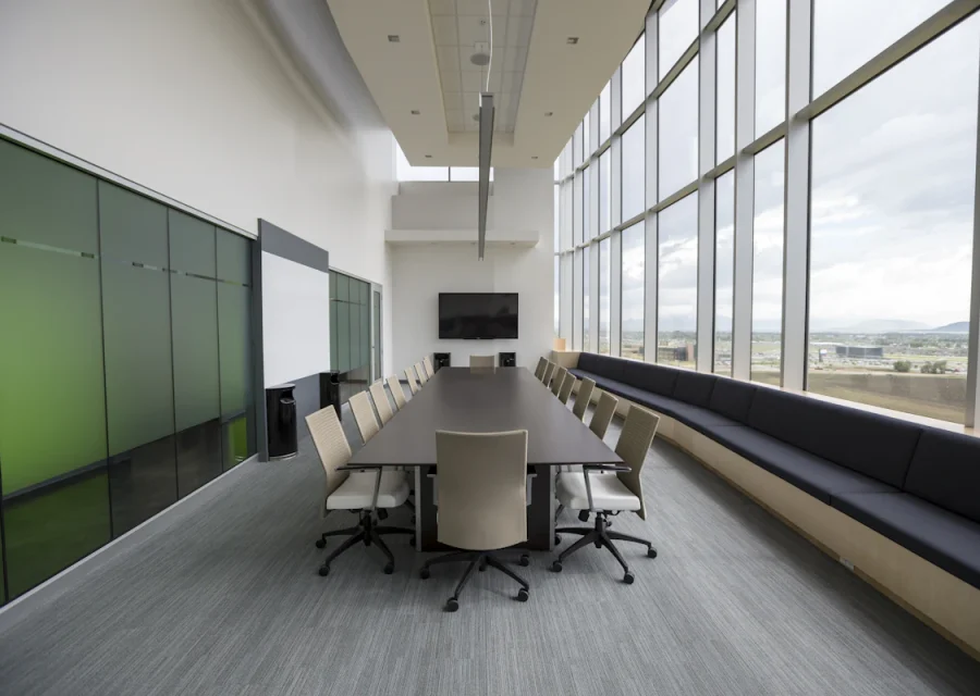 Interior design details of a warm workspace