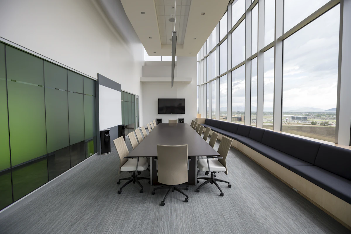 Interior design details of a warm workspace